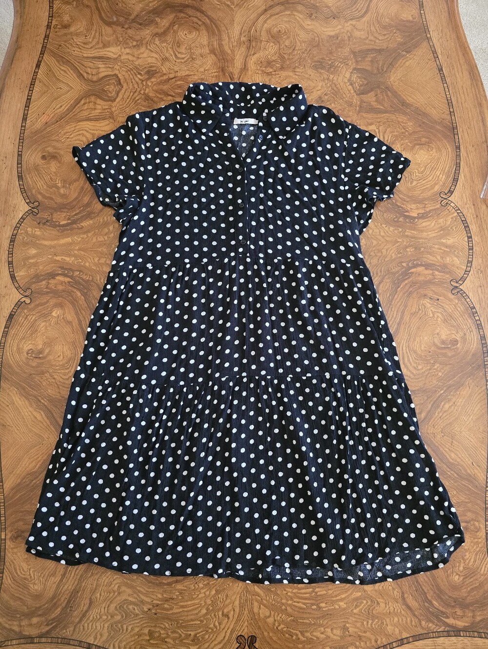 Mi Ami Polka Dot Dress Black White Womens Size Large